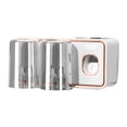 thumbnail image 1 of Toothbrush Holder, Clean Placing Smoothly Appearance ABS PS Sturdy Toothbrush Rack Drilling Free with Toothpaste Dispenser for Hotel Black,White, 1 of 8