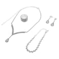 thumbnail image 1 of Elegant Crystal Rhinestone Wedding Jewelry Set For Women Includes Necklace Earrings Rings And Bracelet Bridal Accessories 5Pcs, 1 of 5