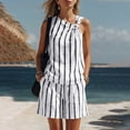 thumbnail image 7 of Jewelreauty Striped Sets for Women 2 Piece Sleeveless Knotted Tank Top and Shorts Casual Travel Summer Outfits (M, Black), 7 of 7