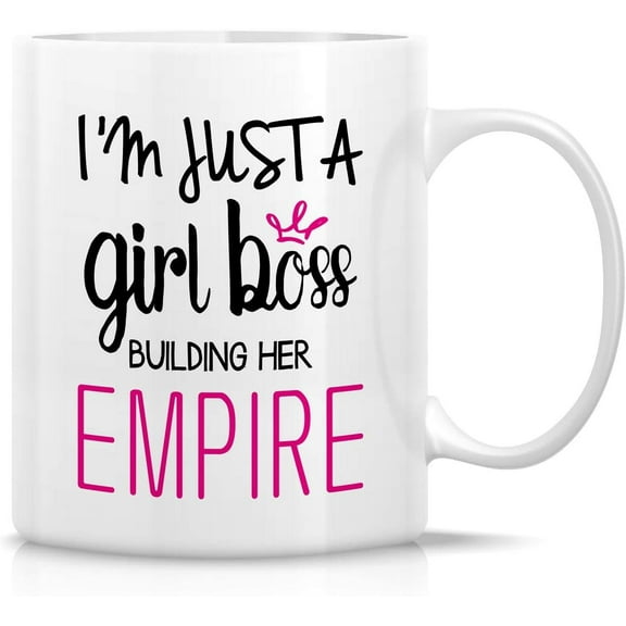 Funny Mug - Girl Boss Building Her Empire Entrepreneur 11 Oz Ceramic Coffee Mugs - Funny, Sarcasm, Motivational, Inspirational birthday gifts for friends, coworkers employer sister girlfriend
