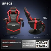 RESPAWN 900 Console Gaming Recliner with Footrest and Lumbar Support - Comfortable Ergonomic Gaming Chair with Headrest, No Wheels, Reclining, Heavy Duty, Racing Style Video Game Chairs - Red