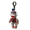 Pack of 12 Gray and Red Americana Clip-On Plush Sock Monkey Stuffed Animals 4"