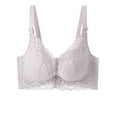 thumbnail image 2 of Bigersell Lace Bralettes for Women Push-up Padded Bra No Underwire Comfort Soft V-Neck Wireless Bras Hook and Eye Bra Closure Everyday Wire-Free Bra Underwear Gray 38B, 2 of 4