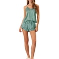 thumbnail image 2 of INSPIRE CHIC Women's Satin Lingerie Cami Tops and Shorts Sleepwear Pajamas Sets M Gray Green, 2 of 6