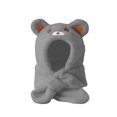 thumbnail image 2 of BXJX Girls Plush Hats, Warm Hood Scarf Windproof Skiing Winter Hat for Kids Gray Size Free Size, 2 of 5