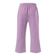 thumbnail image 5 of FAOWME Kids Comfortable High Waisted Wide Leg Pants Drawstring Elastic Trousers Comfy Straight Leg Long Pants With Pockets 12-13 Years, 5 of 5