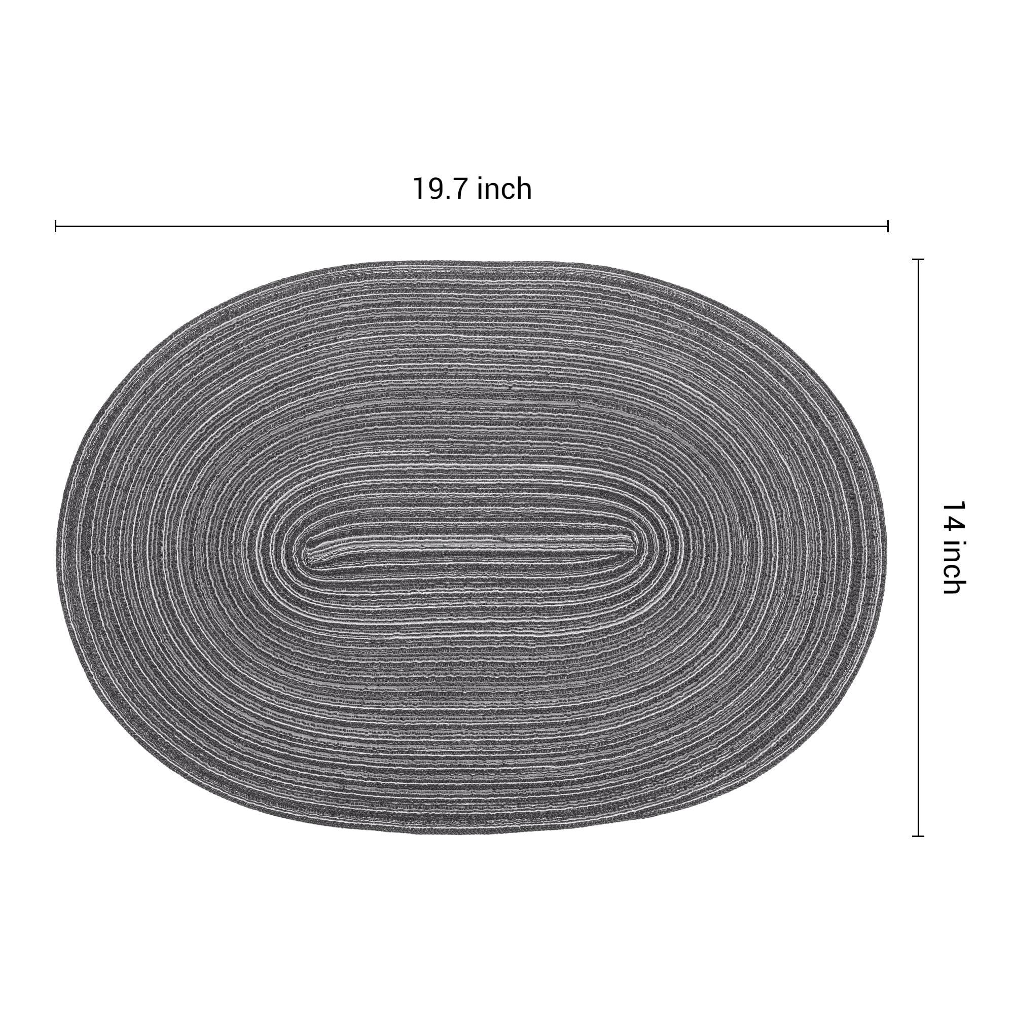 Unique Bargains Farmhouse Placemats Oval Placemats for Dining Table 6pk Gray 19.7x14Inch
