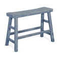 thumbnail image 2 of Pemberly Row 24" Farmhouse Mahogany Wood Bench in Ocean Blue, 2 of 2