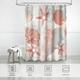 thumbnail image 6 of Beach Ocean Themed Shower Curtain, Coral Cute Nautical Coastal Shower Curtains for Bathroom Decor, Summer Tropical Seashell Starfish Coral Fabric Shower Curtain Set with Hooks, 72x72, 6 of 6