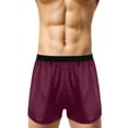 thumbnail image 4 of CHICTRY Mens Casual Loose Fit Boxers Soft Boxer Shorts Underwear Wine Red L, 4 of 7