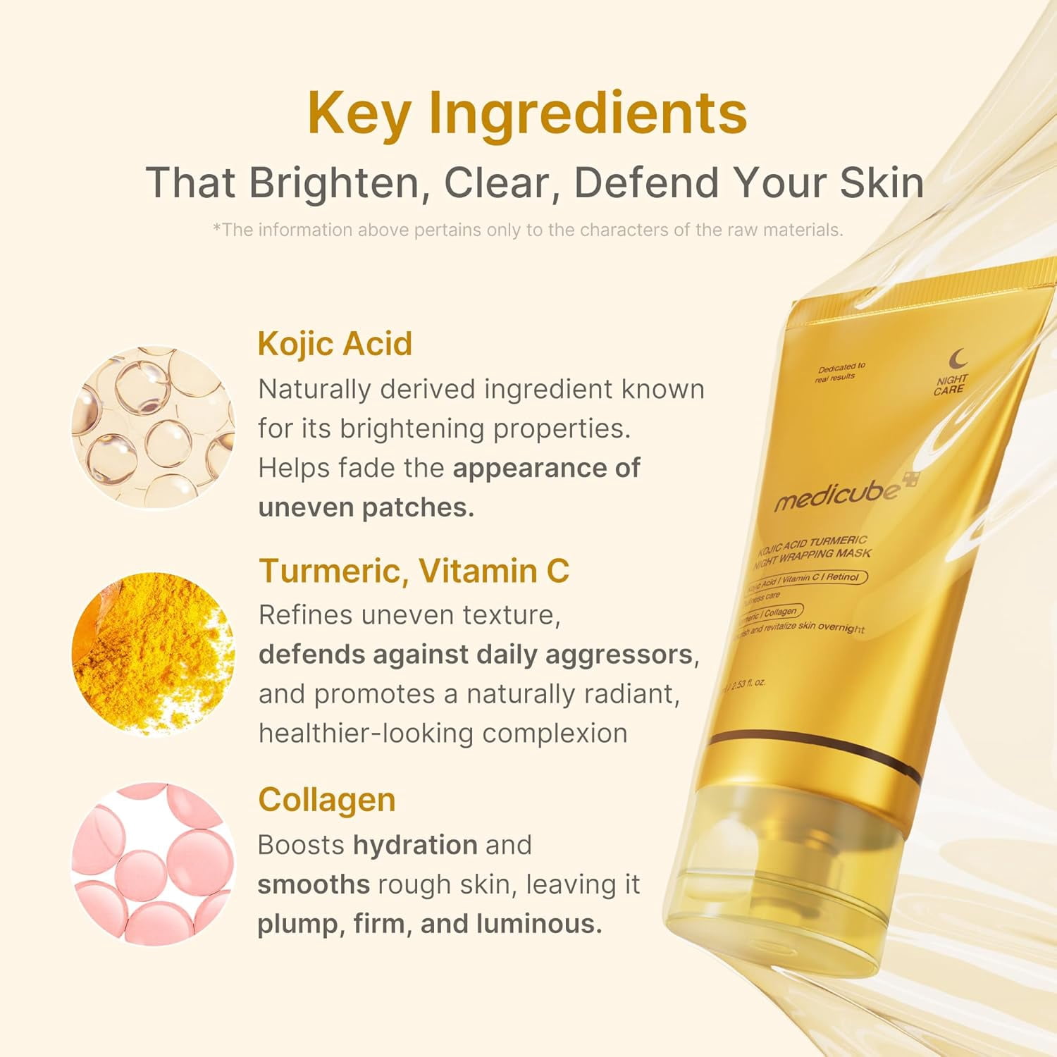 Medicube Kojic Acid Turmeric Night Wrapping Mask, 2.53 fl oz.