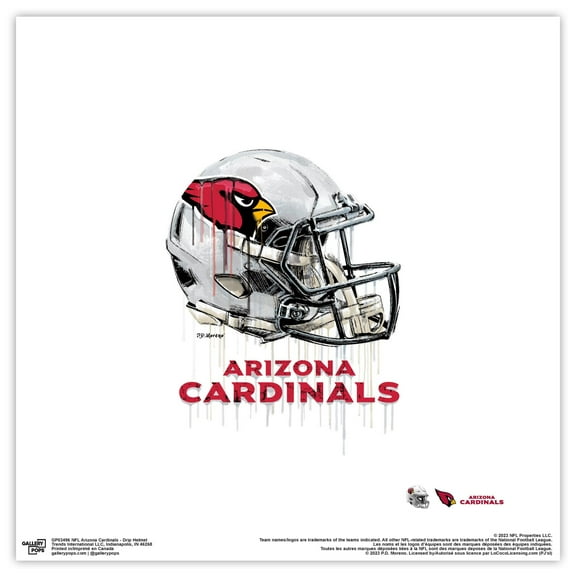 Gallery Pops NFL Arizona Cardinals - Drip Helmet Wall Art, Unframed Version, 12" x 12"