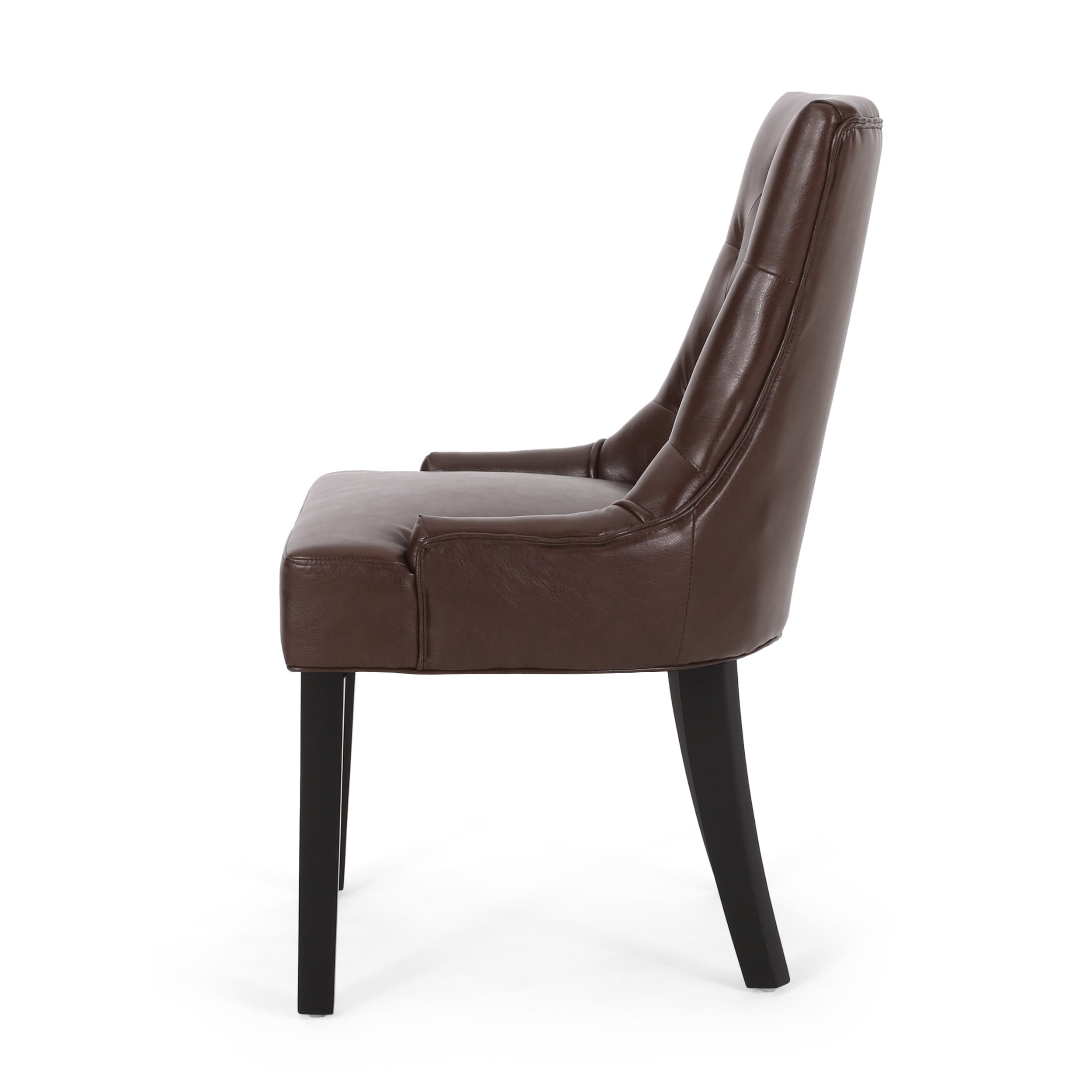 Noble House Will Contemporary Faux Leather Dining Chairs, Set of 6, Dark Brown