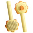 thumbnail image 1 of Lindo peine desmatador, cepillo de aseo para gatos autolimpiante, suministros para mascotas (amarillo), 1 of 4