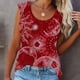 thumbnail image 2 of Camiseta informal sin mangas con cuello redondo y estampado de sol y luna de verano para mujer de talla grande Pompotops lopia989186, 2 of 5