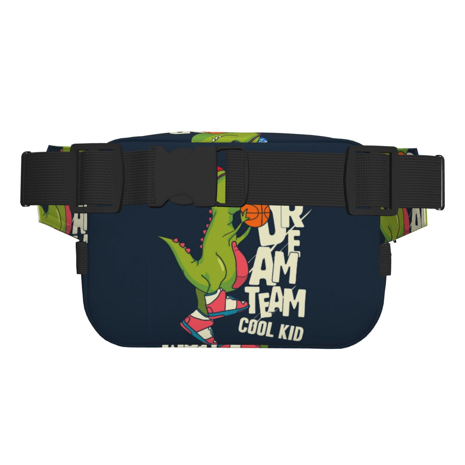 Hirioo Dinosaur Basketball Player for Double Layer Waist Bag Adjustable Fanny Pack For Travel Running Hiking