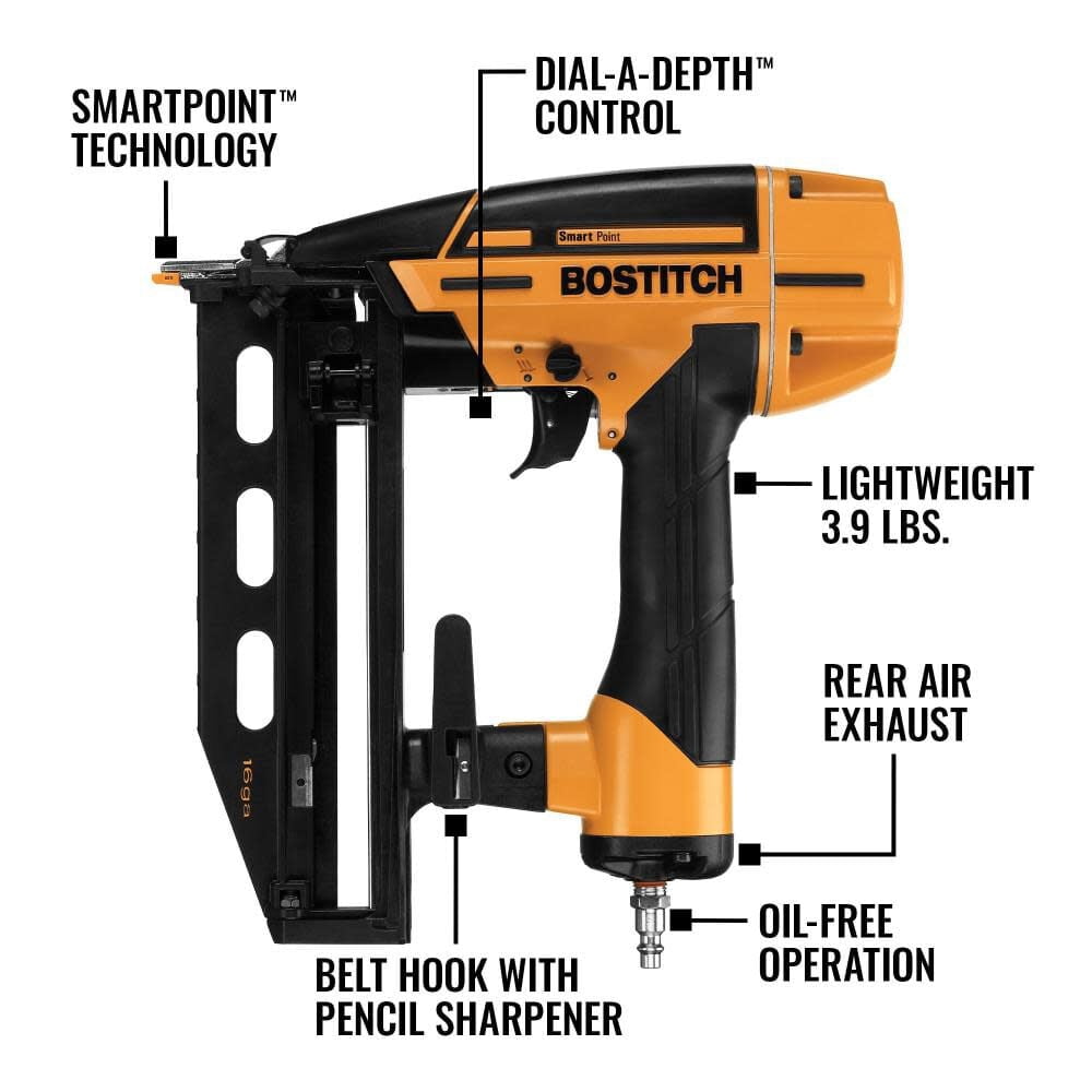 BOSTITCH Smart Point 16 Ga Pneumatic Nail Gun