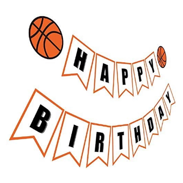 Pancarta de cumpleaños de baloncesto | Tema de baloncesto Happy Bday Bunting Sign, decoración de fiesta de baloncesto Namotu HMYH627