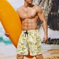 thumbnail image 1 of Binienty Men's Board Shorts Swim Trunks With Lemon Floral Pattern - Quick Dry for Summer Beach Vacation and Water Activities, 1 of 2
