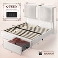 thumbnail image 6 of EnHomee Bed Frame Queen Size Bed Frame with 2 Storage Drawers Bed Frame with 51.2"Tall Headboard Upholstered Bed Frame with Charge Station,Beige,No Box Spring Needed, Noise Free, 6 of 7
