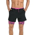 thumbnail image 2 of LRD Men's Workout Shorts with Compression Liner 5 Inch Inseam Black / Pink Tiger M, 2 of 6