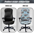 thumbnail image 4 of POLERO Stretch One Piece High Back Office Chair Slipcover, Cute Otter Couple Print Brushed Elastic Fabric Chair Protector for Home Office Workspace, 4 of 7