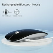 Uiosmuph Bluetooth Wireless Mouse USB C Rechargeable Silent Mouse with USB Receiver Black
