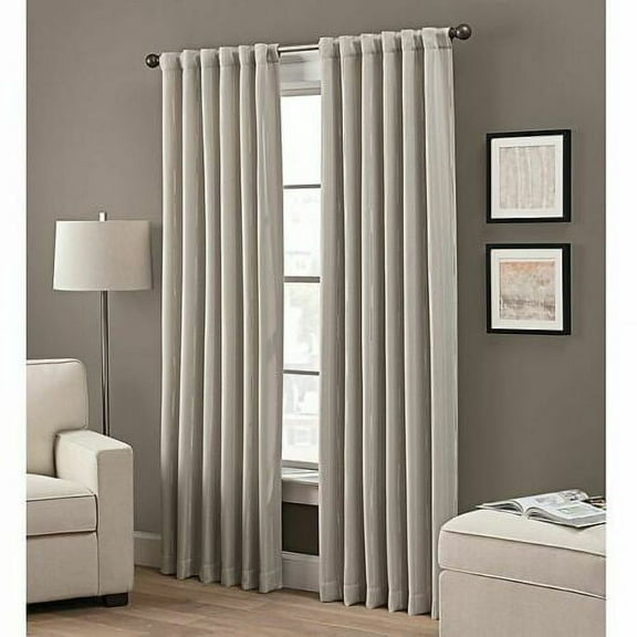 Grayson 84-Inch Rod Pocket/Back Tab Window Curtain Panel in linen