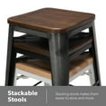 thumbnail image 6 of OFM Industrial Modern 4 Assembled Metal Stools, Wood Seats, Bar Stools, 6 of 18