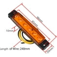 thumbnail image 2 of LINLIN 10pcs 12V Side Marker Lights 6SMD LED Lamps Front Rear Light Position Indicators for Trailer Truck Caravan Camper Van Lorry Bus Boat Tractor Motor Amber Orange, 2 of 7