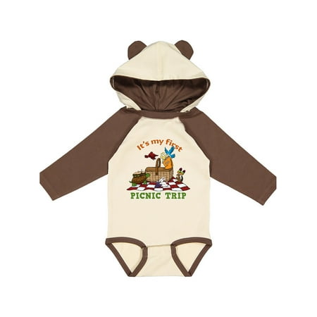 

Inktastic It s My First Picnic with Cute Animals Gift Baby Boy or Baby Girl Long Sleeve Bodysuit