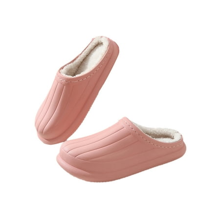 

Difumos Mens Winter Warm Slippers Cozy Home Shoe Closed Toe House Shoes Indoor Non-slip Clogs Casual Slip On Clog Slipper Pink 6-7