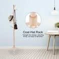 thumbnail image 3 of LAFGUR Coat Hat Stand, Wooden Floor Coat Rack Cloth Hat Stand Cloth Hat Standing Hanger, Tree Style For Office Entrance, 3 of 8