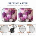 thumbnail image 6 of Bingfone Purple And Pink Tulip Bouquet Windshield Sun Shade 2-Piece Foldable Car Front Window Sunshade for Most Sedans SUV Truck - Small, 6 of 7