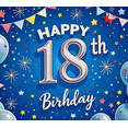 thumbnail image 4 of Blue Themed 18th Birthday Banner with Star Balloon and Firework Elements Backdrop Decor for Birthday Party Photography Props Decoration Happy Birthday Celebrations, 4 of 6