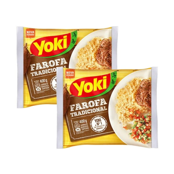 Yoki - Seasoned Cassava Flour - 17.6 Oz (PACK OF 02) | Farofa De Mandioca Pronta - 500G