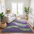thumbnail image 7 of Addison Rugs Mayfield Premium Machine Washable Transitional Swirls Purple Rectangle Rug, 3' x 5', 7 of 7