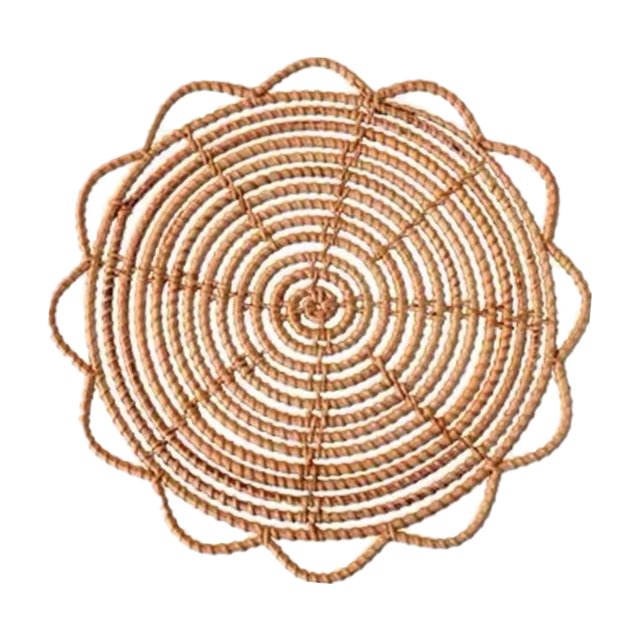 Cesta de pared tejida a , decoración colgante única, decoración bohemia, alfombrillas, posavasos Flor 33cm Zulema Mural de arte de pared Cesta