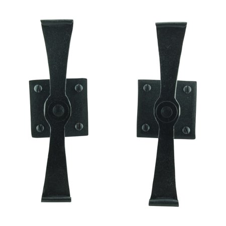 Pair Shutter Dog Black Wrought Iron Propelier Wood (Sold in Pairs) - Pack of 2 Pairs (4 Pieces) | Renovators Supply