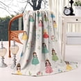 thumbnail image 2 of Beige Princess Flower Pattern Blanket,Comfortable Soft Lamb Wool Throw Blanket,All Season,Warm Lightweight Blankets for Sofa Bed Couch Living Room Chair,60"x80", 2 of 4