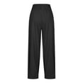 thumbnail image 4 of Lixiuxyad Comfy Casual Pants Women Linen Boho Pants Baggy Harem Pants Summer Loose Wide Leg Trousers High Waisted Beach Vacation Pants With Pocket Black, 4 of 4