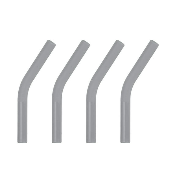 Uxcell 4Pcs Silicone Straw Tips, Silicone Straw Elbows Tip, Soft Reusable Metal Straw Covers Fit for 6mm/0.24" OD Stainless Steel Straws, Grey