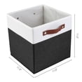 thumbnail image 4 of Unique Bargains Storage Cube Fabric Storage Bin with Handles Black 11*11*11in, 4 of 6