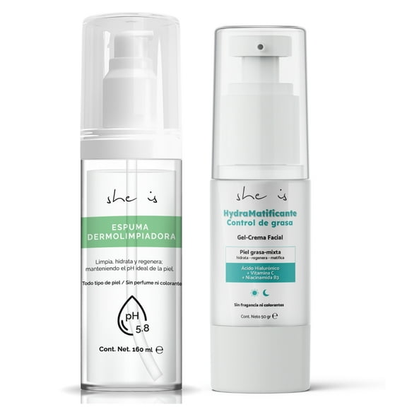 Set Facial Control de Grasa (2 productos), She is skincare