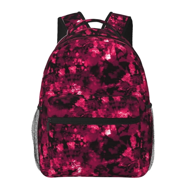 Disketp Burgundy Tie Dye Mochila Estampada para Hombre y Mujer – Mochila Ligera Clásica con Múltiples Bolsillos para Universidad, Trabajo y Viajes-One Size