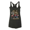 thumbnail image 2 of American Motorcycle Wolves Survivors Made in the USA | Womens Fashion Premium Tri-Blend Racerback Tank Top, Vintage Black, Large, 2 of 4