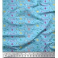thumbnail image 1 of Soimoi Blue Heavy Satin Fabric Hanging Star Party Print Sewing Fabric Yard 54 Inch Wide, 1 of 3