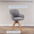 thumbnail image 4 of BELLEZE Mid Century Modern Swivel Accent Chair Linen Upholstered with Beech Wood Legs, Cute Desk Task Chair Armchair for Living Room Bedroom Home Office - Kameron(Grey), 4 of 7