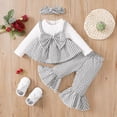 thumbnail image 2 of Gubotare Toddler Girl Winter Outfits Toddler Girls Clothes Winter Warm Long Sleeve Tops Long Pants Suit Kids Soft Cotton Fall Outfits for Toddler Girls Size 3 6 Months (White,3-6 Months), 2 of 9