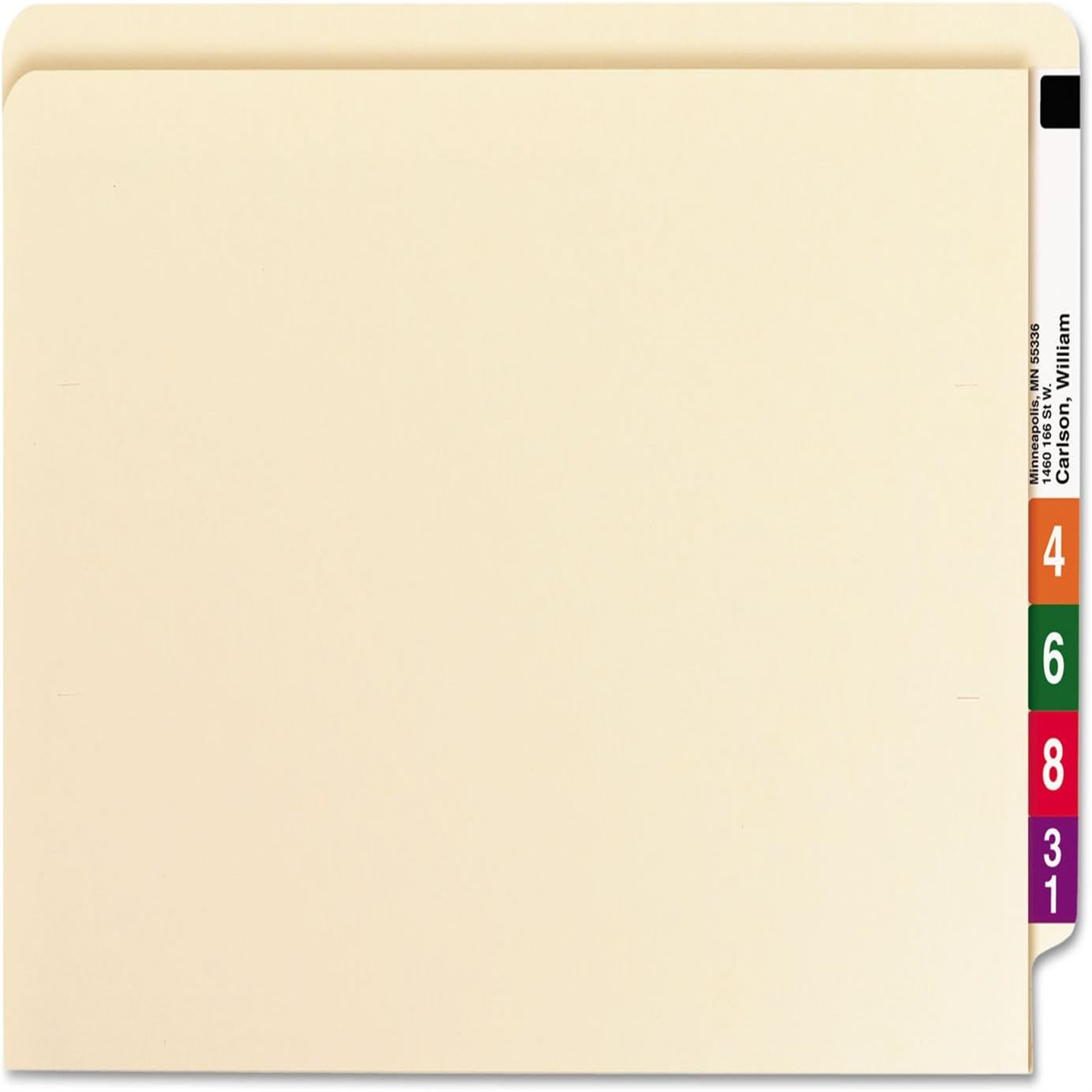 Tab Pocket Folder with Fastener, Straight-Cut Tab, 1 Pocket, Letter Size, Manila, 50 per Box , Pack of 1